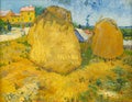 Wheat stacks in Provence, painting by Vincent Van Gogh